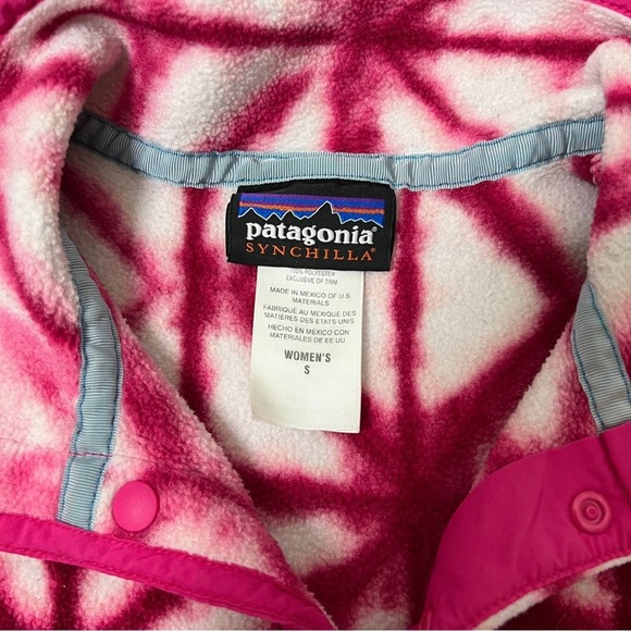 Patagonia Snap T Synchilla Pullover Sweater Shibori Tie Dye Pink sz S small - Picture 4 of 6